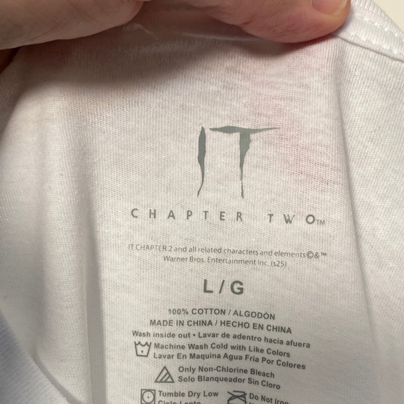 Men's White T-Shirt with Red Graphic Design - Picture 2 of 5